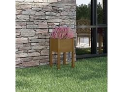 Vidaxl Vaso/floreira De Jardim 40x40x70 Cm Pinho Maciço Castanho-mel