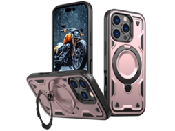 Capa Armor Híbrida Pc Tpu Para Iphone 16 Pro - Suporte De Anel Magsafe