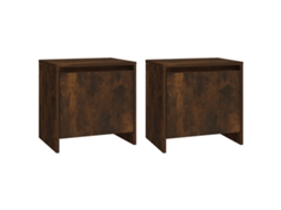 Bedside Cabinet, Bedside Cabinets Vidaxl Marrom Madeira Processada (n/a)