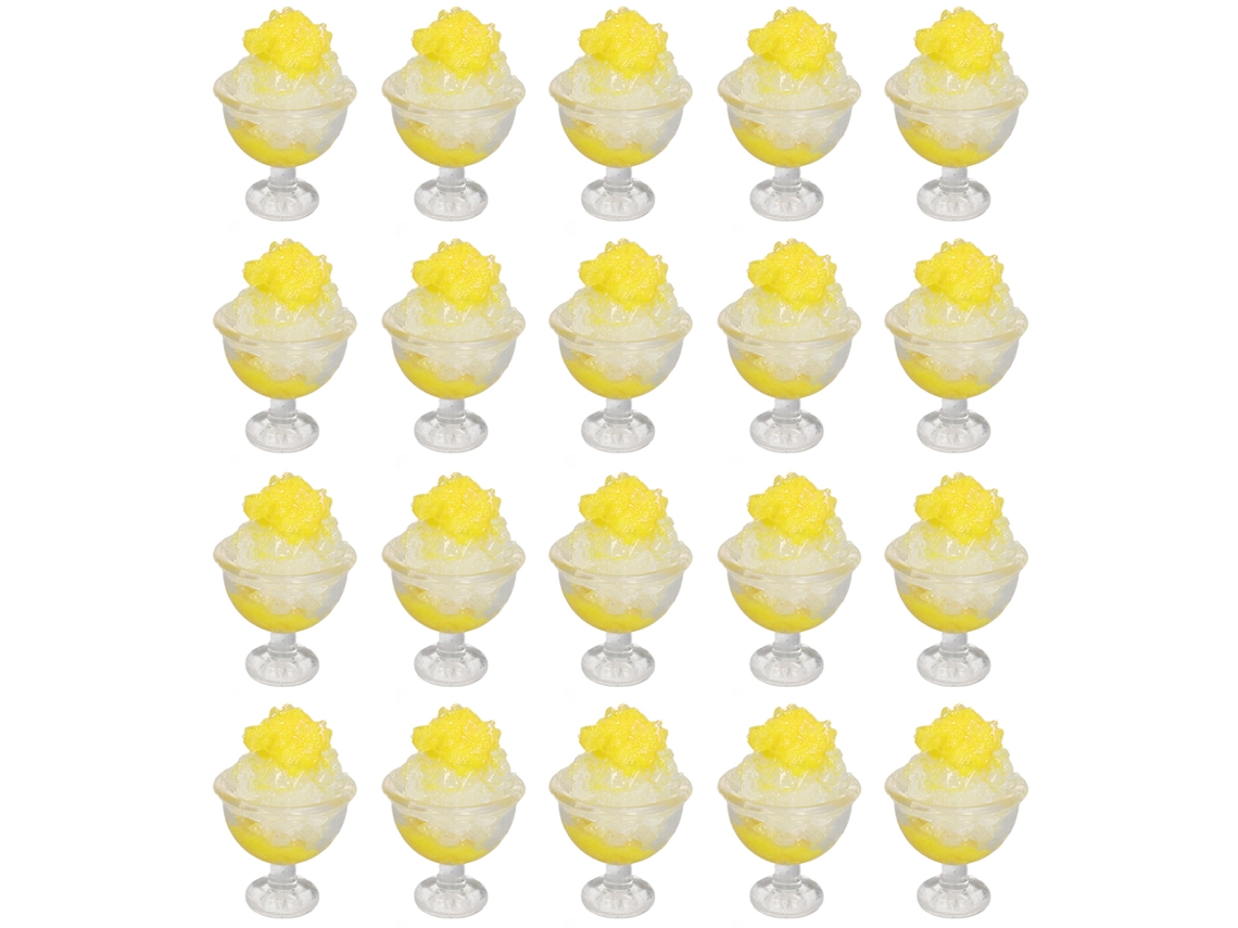 Primerox 20pcs Smoothie Miniatura Casa de Bonecas 1:12 Simulado Plástico Decoração Amarelo