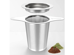 Infusor De Chá De Malha Ultra Fina Para Chá Solto E Café, Inoxidável 18/8 Com Tampa E Alça Dupla