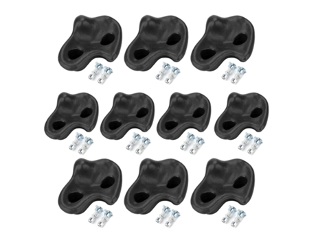 Pedras De Escalada Texturizadas Em Plástico, Kit Com 10 Unidades Sortidas Para Parede, Pretas Com Parafuso Eioororriy