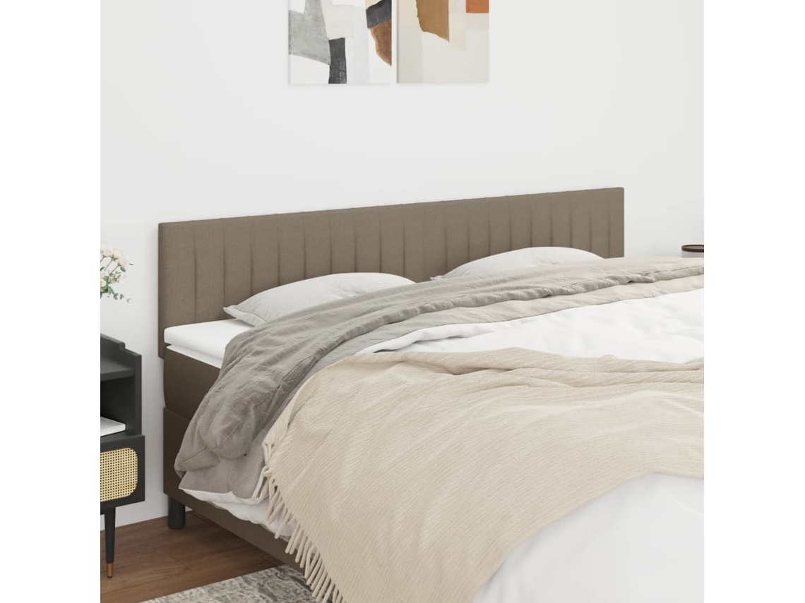 Vidaxl Cabeceiras Cinzento-acastanhado 160x5x78/88 Cm Tecido