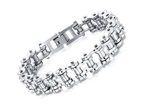 ACESHOP Pulseira Masculina de Corrente de Bicicleta Pesada Pulseira de Aço Inoxidável Pulseira de Corrente de Motocicleta Pulseira