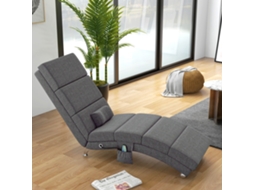 Poltrona Reclinável Para Massagem Com 8 Pontos De Vibração, 5 Modos De Operação, Dimensões 56 X 168 X 84 Cm, Cor Cinza