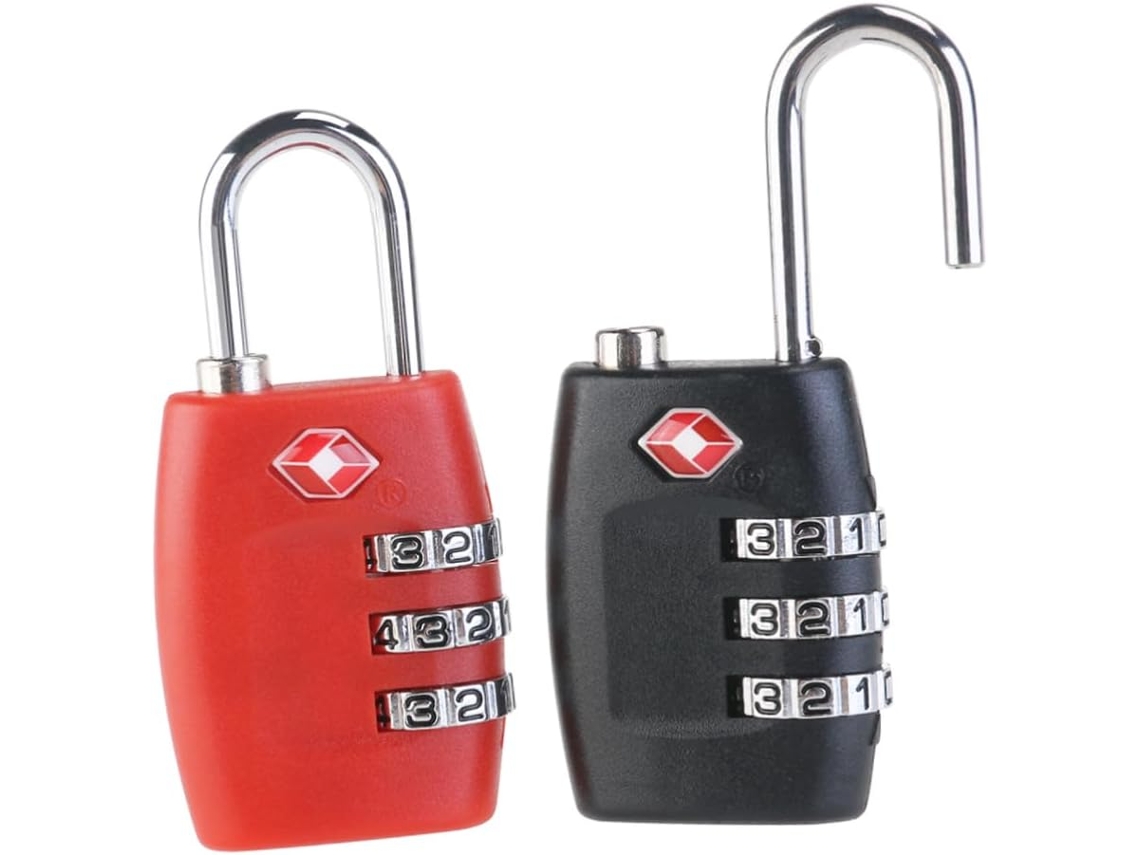 Conjunto De 2 Cadeados Tsa 335 Aprovados Pela Para Bagagem, Com