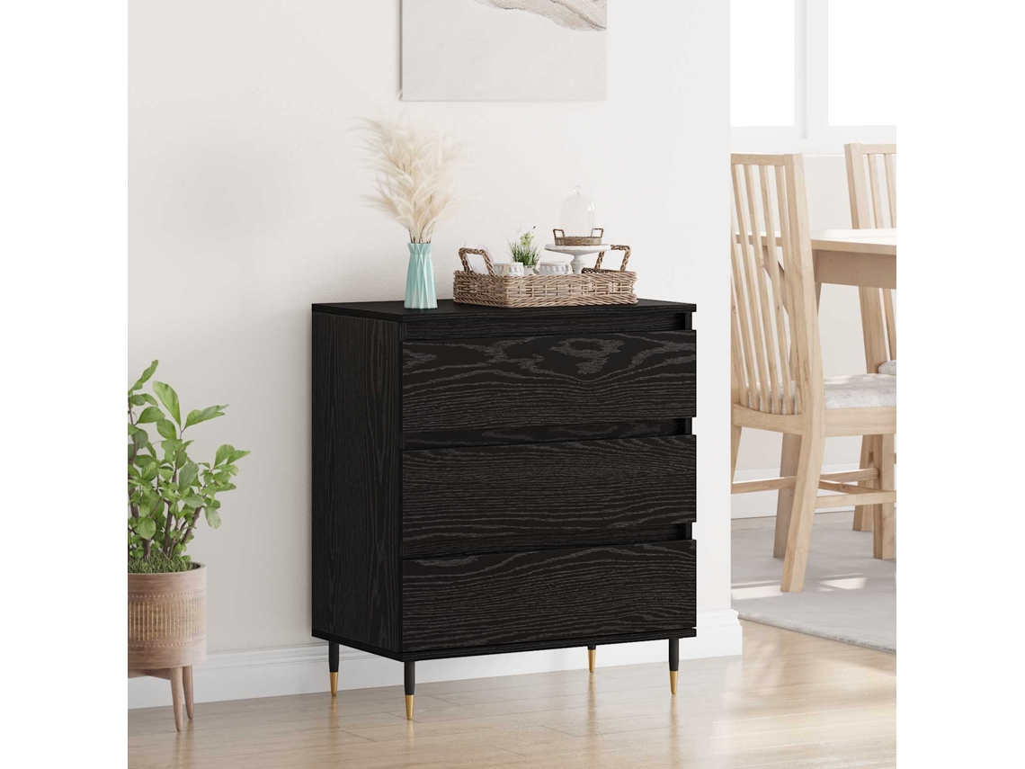 Vidaxl Buffet Carvalho Preto 60 X 35 X 70 Cm Madeira Processada