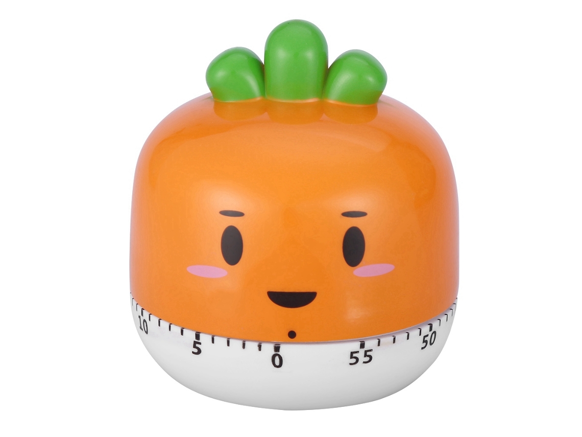 Cronômetro Manual De Cozimento Mecânico Formato Legumes Cor Laranja