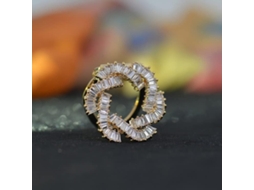 Fivela Para Lenço Com Flor Microincrustada Em Zircônia, Broche Com Clipe De Dupla Função