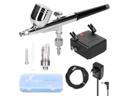 Kit de compressor de ar profissional para aerógrafo 0,3 mm 20-35 psi para modelismo e pintura faça você mesmo