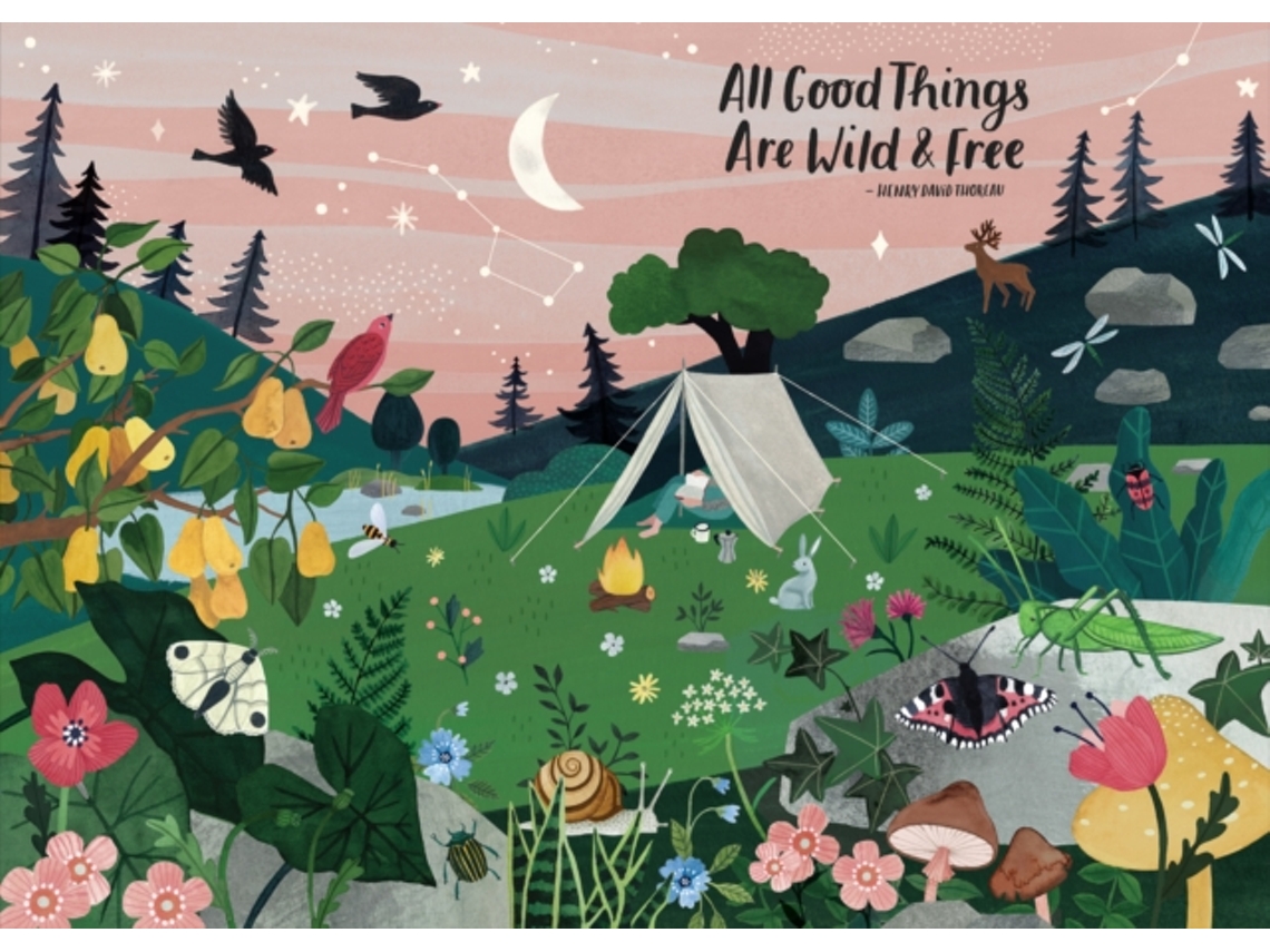 Livro All Good Things Are Wild and Free 1,000-Piece Puzzle (Flow) Adults Families Picture Quote Mindfulness Gift (Inglês)