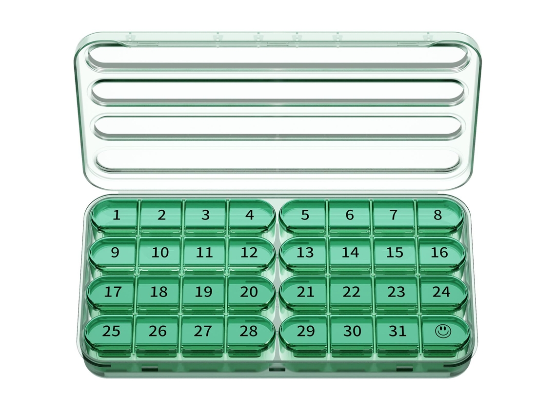 Organizador De Comprimidos Eifson 31 Dias 1 Vez Ao Dia Para Viagem Sem Bpa (verde)