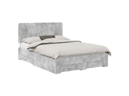 Estrutura da Cama Cinzento MAISON EXCLUSIVE em Madeira Processada 140x190 cm