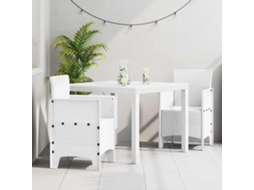 Vidaxl Conjunto De Jantar Para Jardim 3 Unid. Branco Polipropileno
