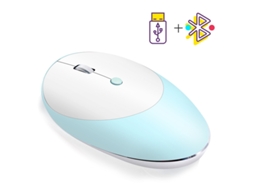 Rato Yizhood T36 Azul Dente Três Modos Sem Fio Optical Mute Para Laptop Pc Office Azul