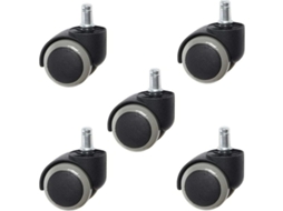 Lurelia Rodízios Para Cadeira De Escritório, Pack De 5, 11 Mm, 22 Mm, Haste 11 X 22 Mm, Silencioso, Universal, Resistente, Magnético, Cinzento