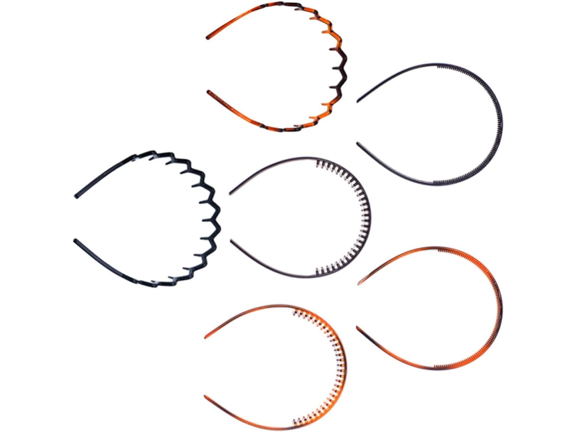 Elásticos de cabelo femininos, diversos estilos, conjunto com 6 unidades, dentes antiderrapantes.