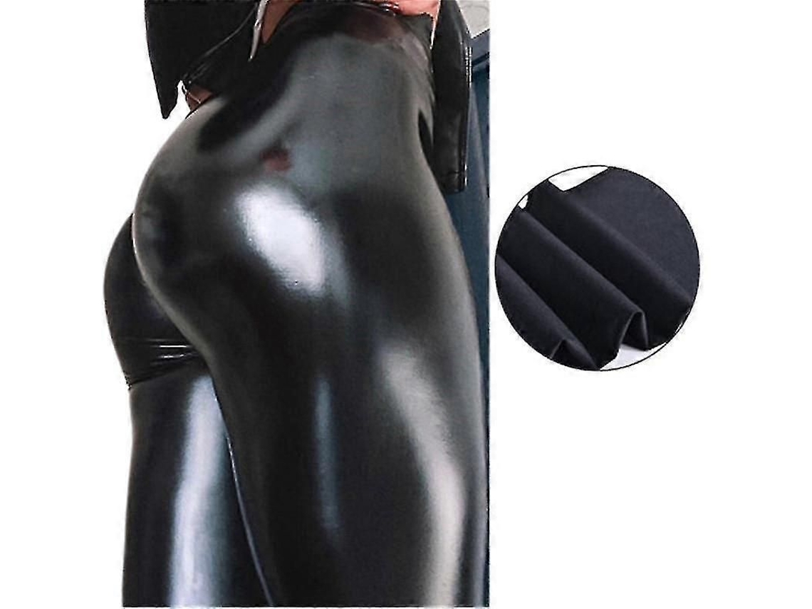 LEGINGS de Cuero Pu Negro Fasst com elastano, leves, quentinhos, Tamanhos S a 5XL