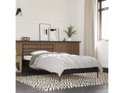 Vidaxl Estrutura De Cama 100x200 Cm Derivados De Madeira/metal Preto