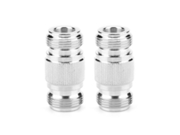 2pcs Adaptador RF Conector Coaxial N Fêmea para Fêmea 50Ω 0-6GHz Cobre Galvanizado Ouro PTFE S/MARCA