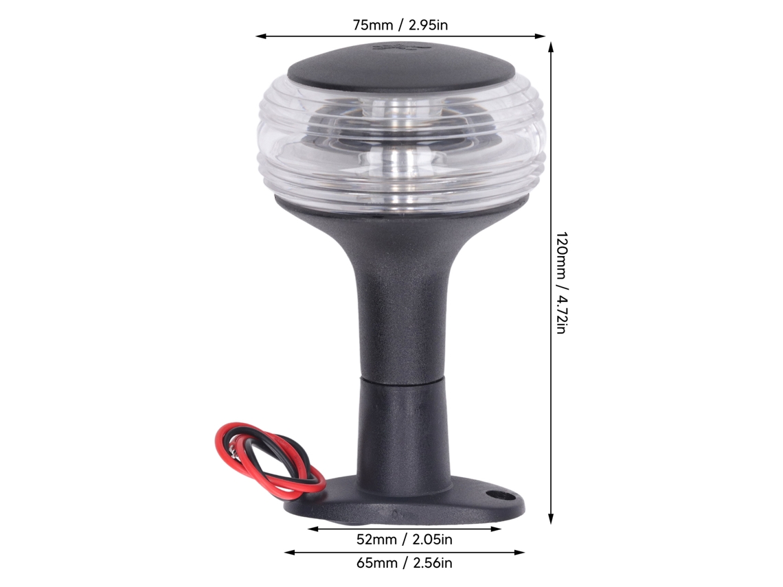 Laxiscreed Farol De Âncora Marítima Led Branco 360° À Prova De Água Ip65 Até 2 Milhas Náuticas
