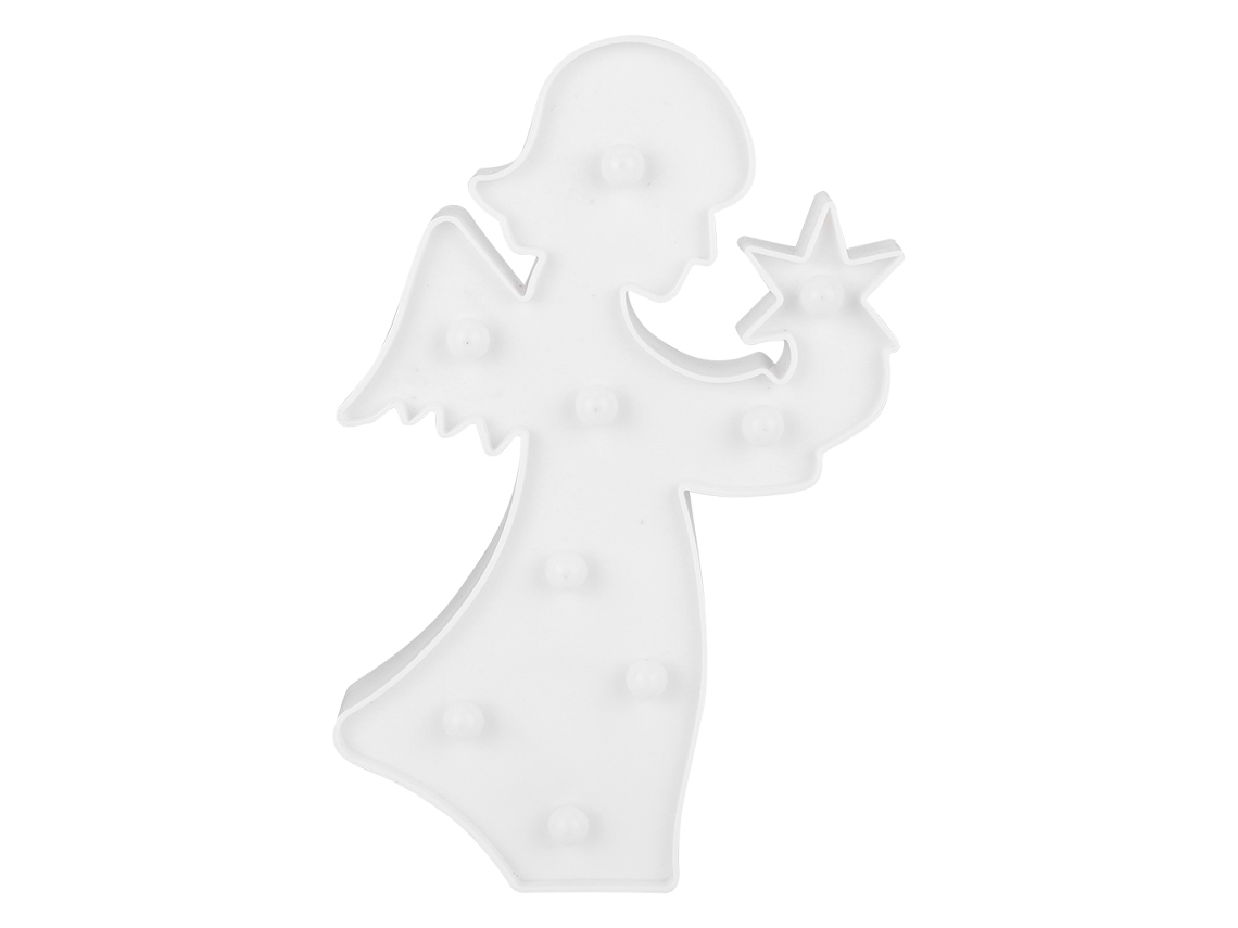 Luz de Noite Anjo Fada Led em Plástico Branca Quente para Decoração de Quarto Infantil
