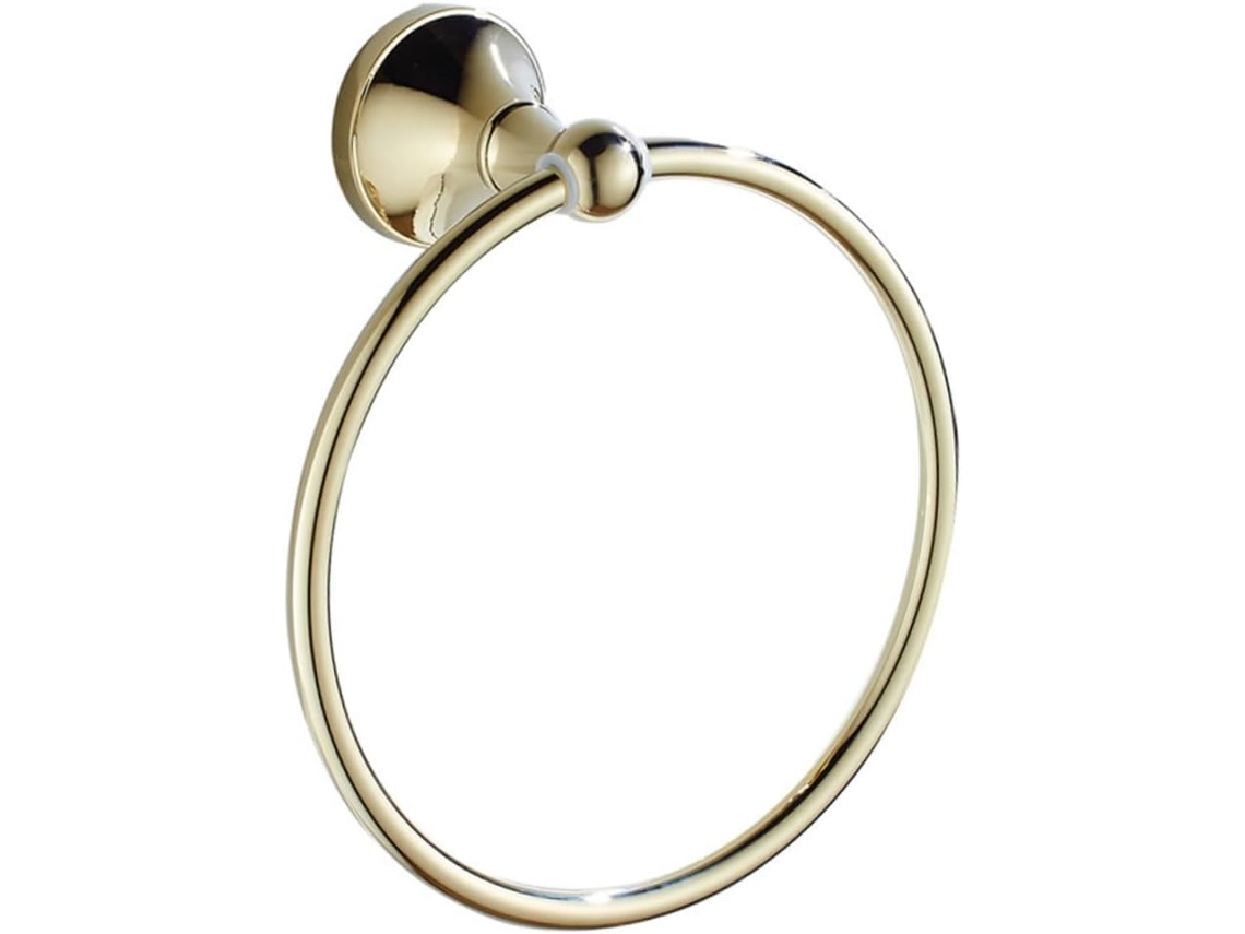 Suporte De Toalhas De Argola Redonda Em Latão Escovado Para Banheiro, Estilo Antigo. Gokoco