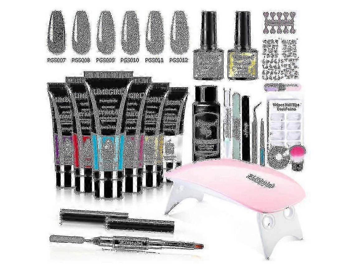 25 26 Nail Art Set With Lamp Dryer Rig Poly Gel Polish Soakoff Tool GOKOCO