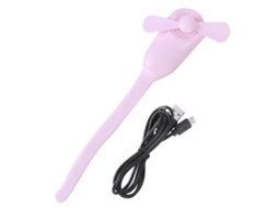 Ventilador Portátil Multifuncional Rosa para Verão