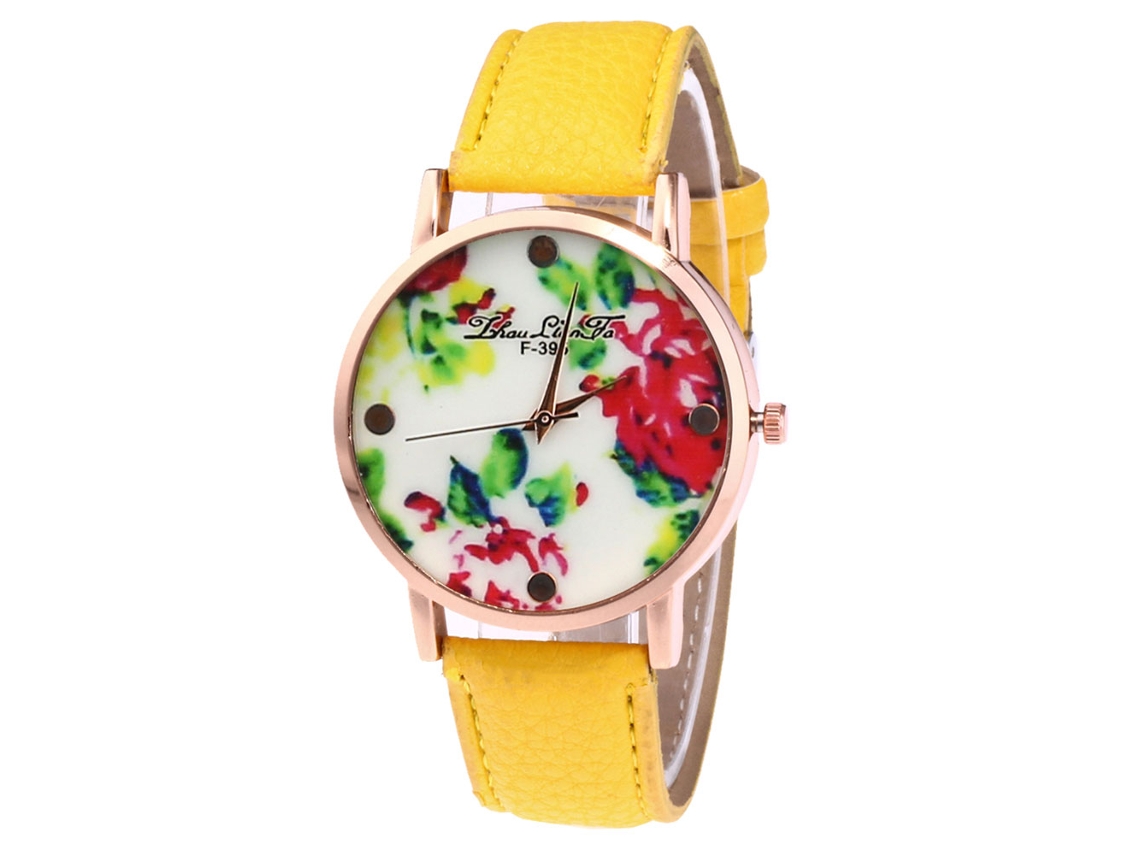 Relógio de Pulso Stylish Quarts para Homem e Mulher Cor Amarela