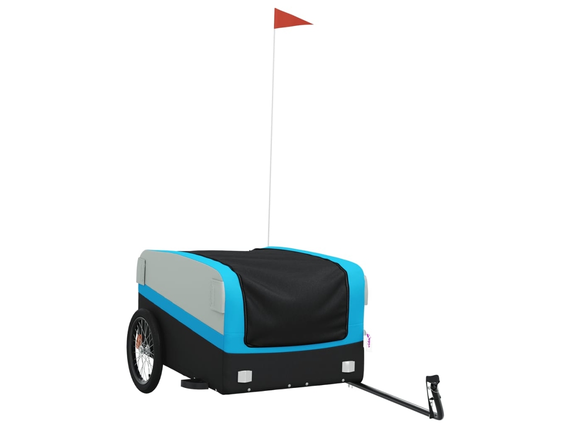 Reboque para bicicleta VIDAXL ferro preto e azul (45 kg)