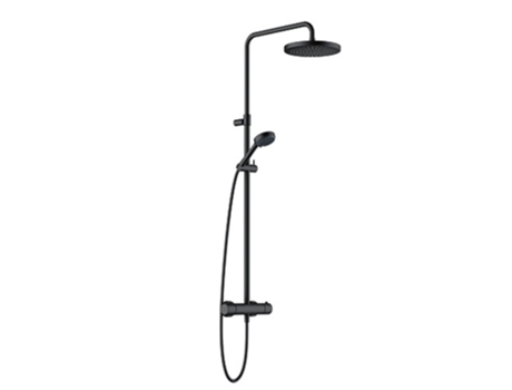 Logo Termostato Duplo Sistema De Chuveiro, Chuveiro De Teto Regulável Em Altura E Giratório, Preto Mate, 6808239 00 Kludi