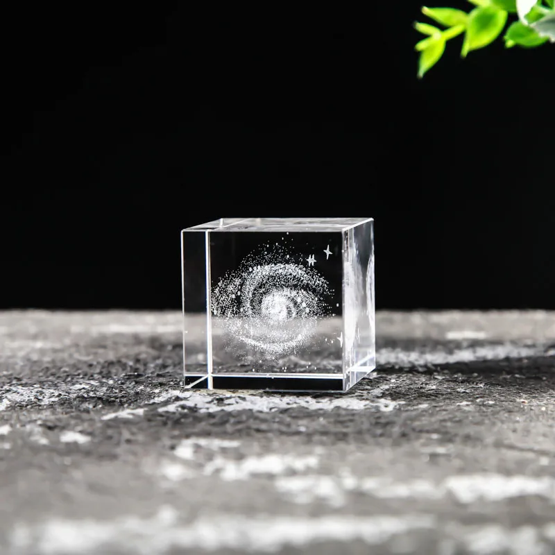Cubo de Cristal Quadrado com Gravação a Laser 3d Série Astronômica MDUG (estilo 4 40mm)