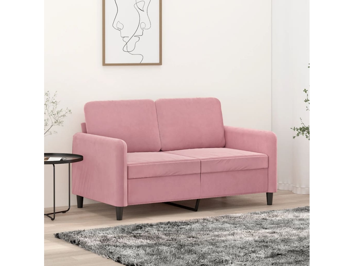 Vidaxl Sofá De 2 Lugares Veludo 120 Cm Rosa