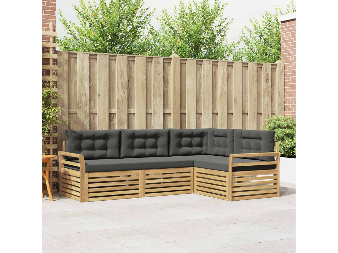 Vidaxl Conjunto De Sofás Para Exterior 4 Pcs Branco E Antracite
