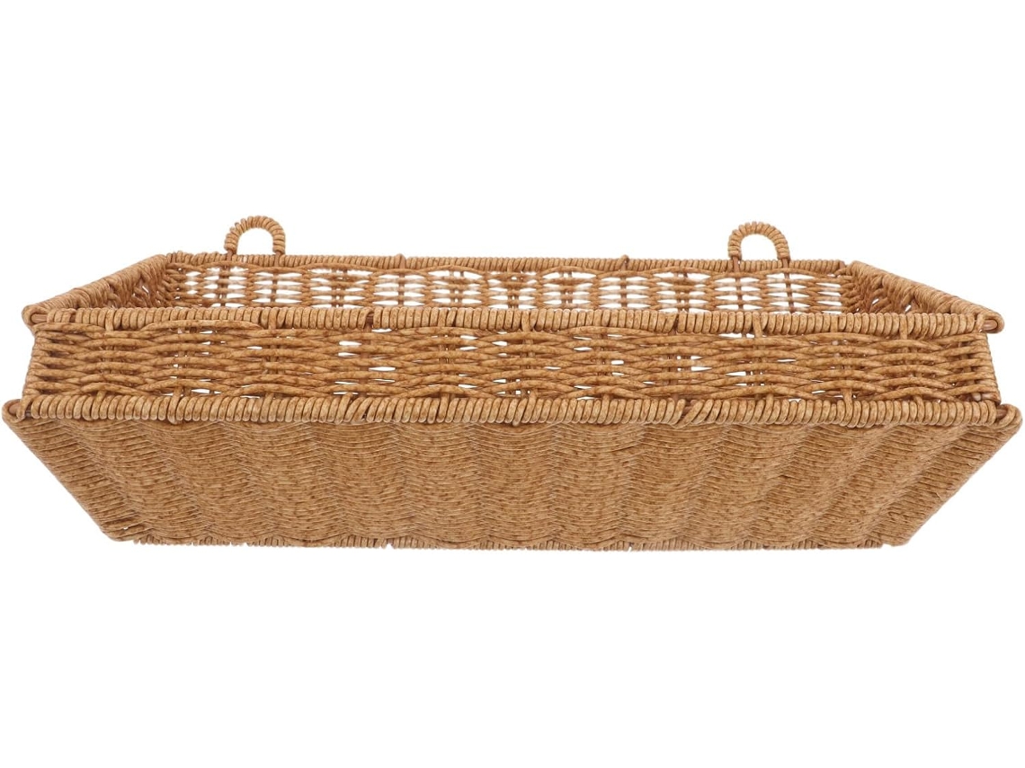Cesto Organizador De Banheiro Parede Em Rattan Plástico, Com Design Que Dispensa Furos E Resistente À Umidade