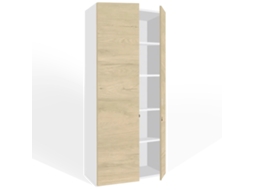 Armário de arquivo com portas. 5 prateleiras. 200 x 90 x 50 cm. Carvalho Branco. OFILIKE