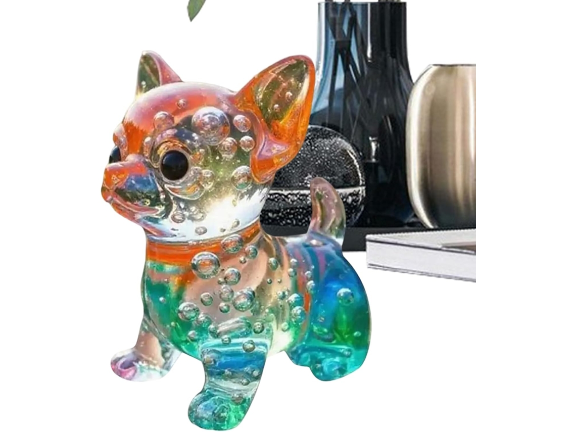 Miniaturas Cachorros Resina Moderna Gradiente Decorações Pequenos Escrivaninha Jardim Quarto Prateleira Natal GOKOCO