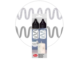 Caneta de Cera de Vela VIVA DECOR 28 Ml Conjunto de 2 Prata