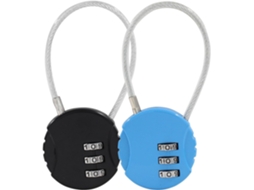 Conjunto De 2 Cadeados Combinação Waziaqoc Para Bagagem, Armário De Academia, Caixa De Joias E Mochila Azul, Preto