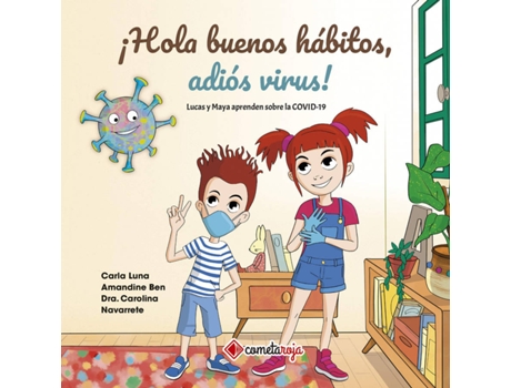 Livro ¡Hola Buenos Hábitos, Adiós Virus! de Carla Luna (Espanhol)