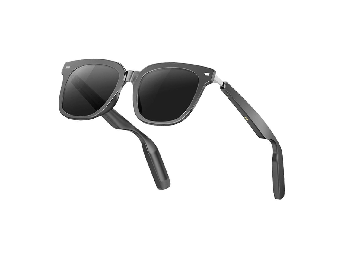 Óculos inteligentes com IA, controle de voz via Bluetooth, lentes polarizadas, proteção UV, bateria de longa duração, Cor Preta T3.