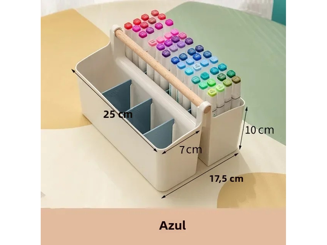 Caixa Organizadora de Mesa Grande e Criativa, Ideal para Guardar Canetas tinteiro e Marcadores, com Design de Desenho Animado. MDUG (azul)