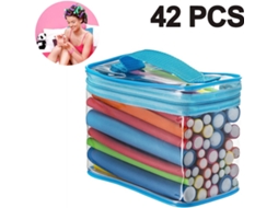 Rolos de Cabelo Esponja Conjunto de 42 Barras de Ondulación de Algodón Perla COZEVDNT