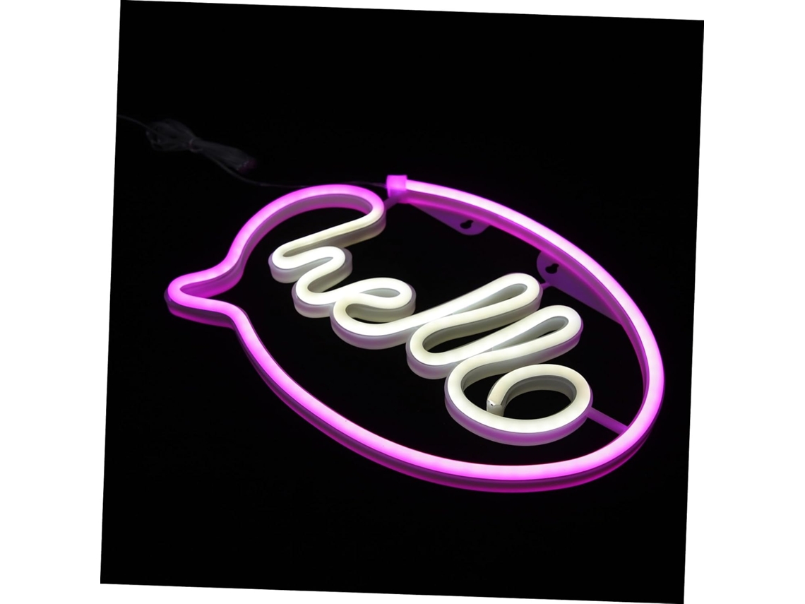Lâmpada De Néon Decorativa De Led De Parede Em Rosa E Branco, Iluminação Usb E A Bateria, Lâmpada Decorativa