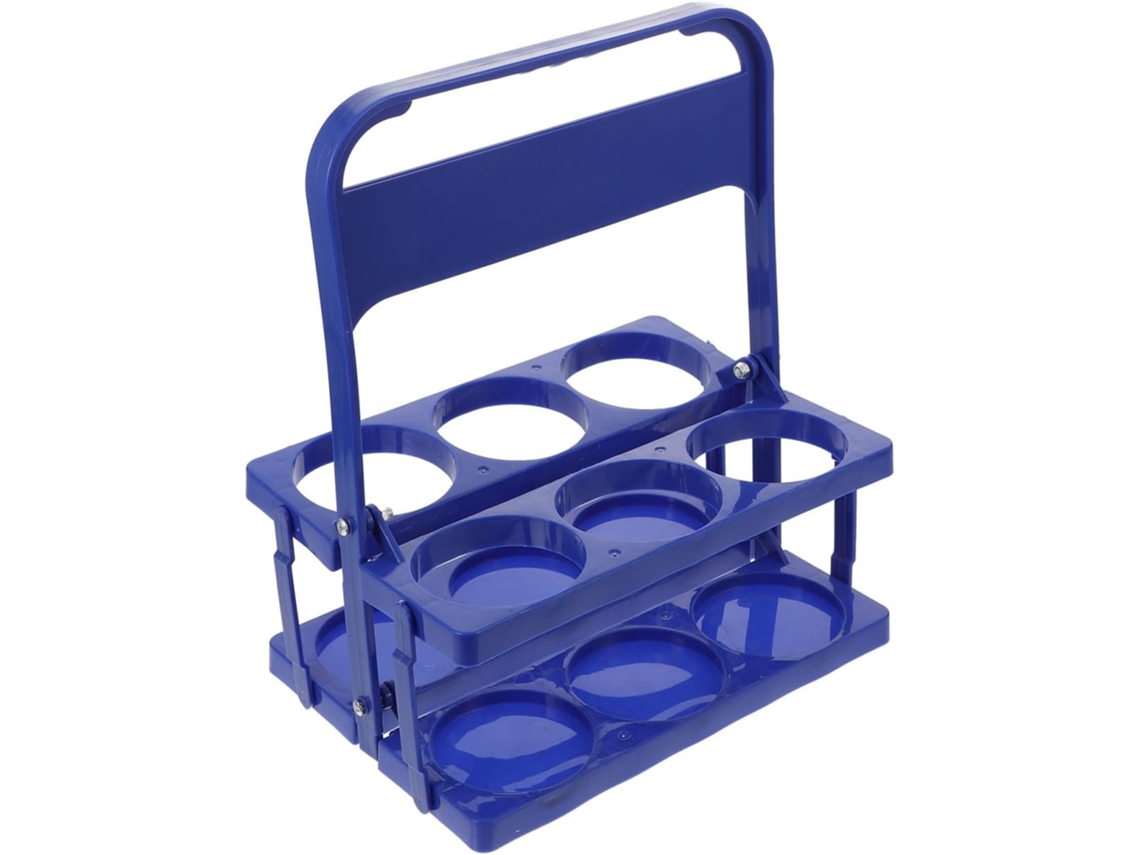 Suporte Para Vinhos Com Alça Antiderrapante, Dobrável, Em Plástico Resistente E Com Compartimentos.