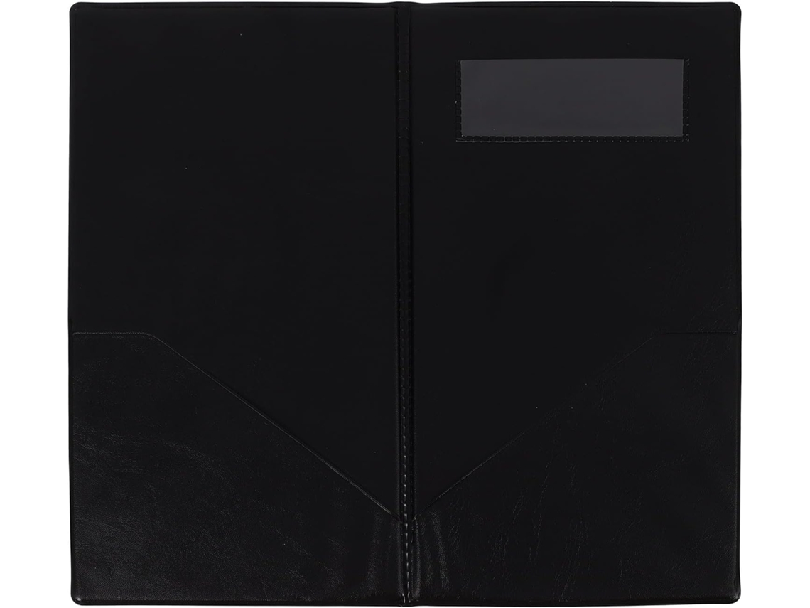 Porta Cheques Preto 255x140 Mm Para Garçons E Garçonetes, Capa Durável Pu, Design Dobrável E Costurado À Mão, Livro