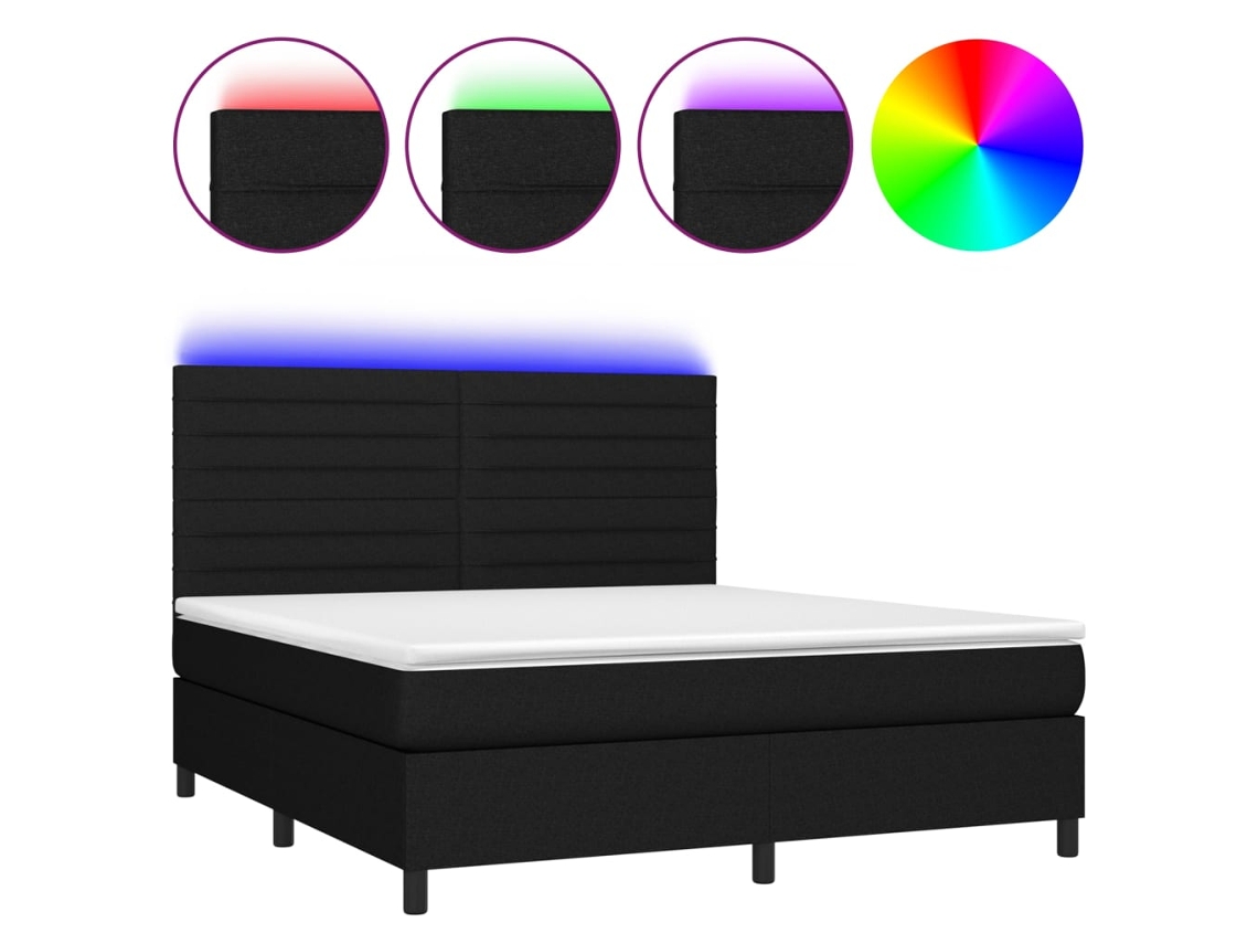 Box Spring Bed, Box Spring Beds Vidaxl Preto Tecido (180 X 200 Cm)