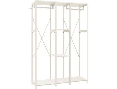 Roupeiro   (Metal - Branco - 110x40x167 cm)