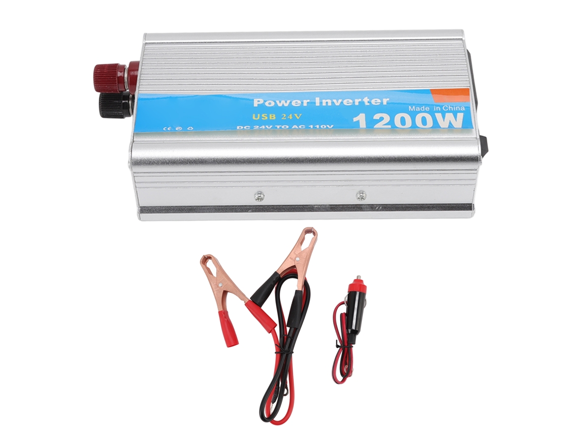 Inversor de dupla utilização de 1200 W para carros e residências, com certificações CE e FCC, fabricado em liga de alumínio.